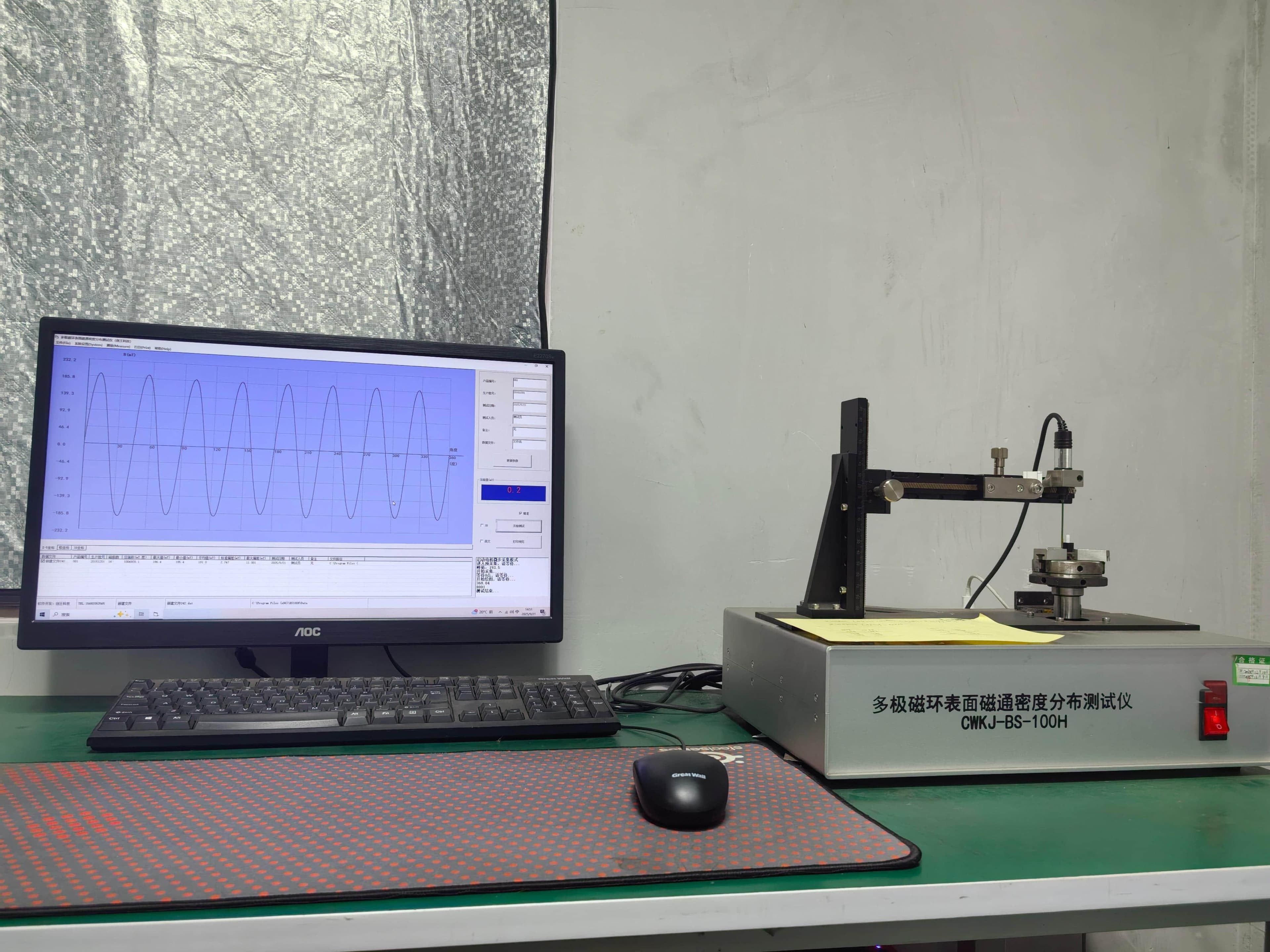 Surface magnetic flux density distribution and waveform testing equipment